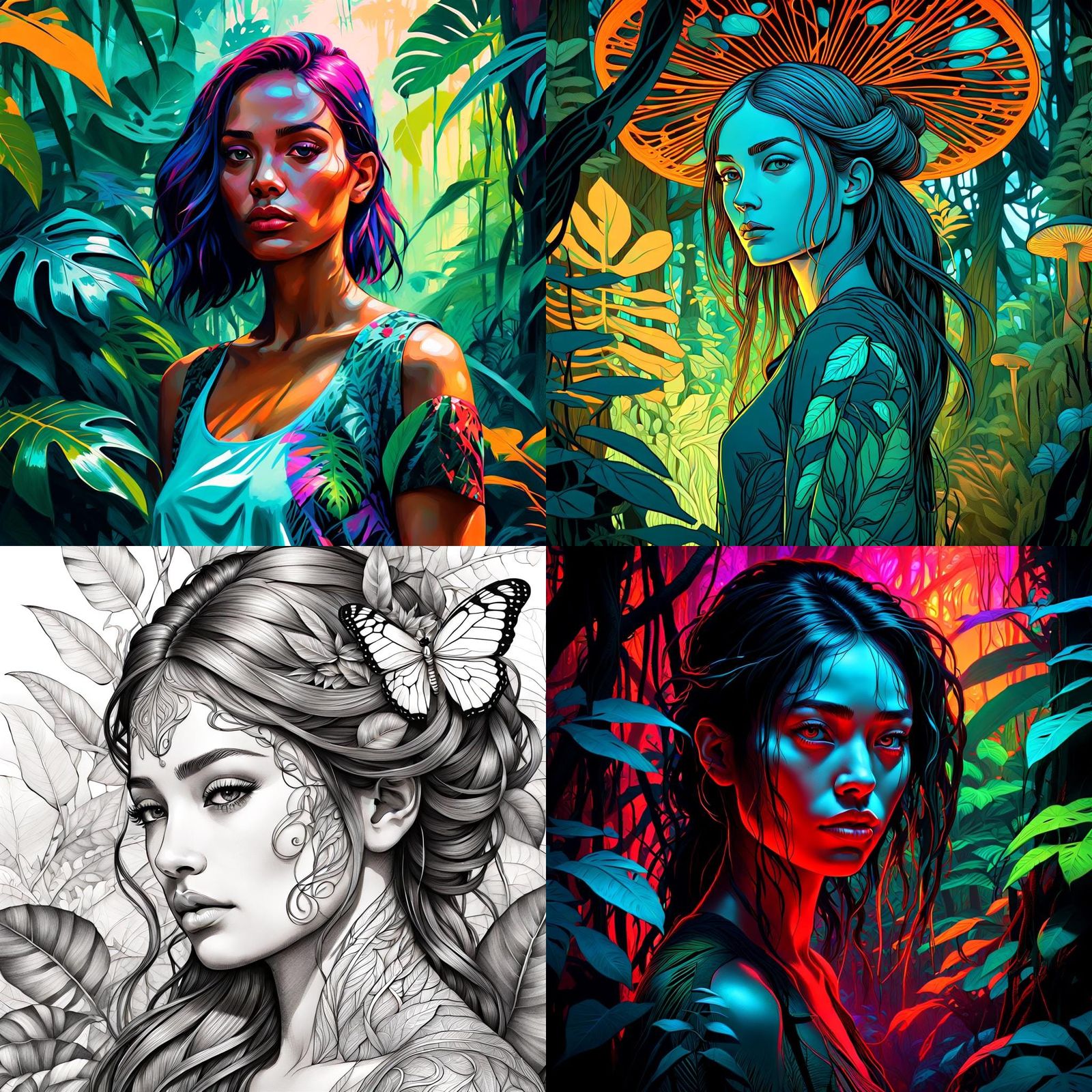 Nexus Dreamscape: Girl Portrait in Jungle