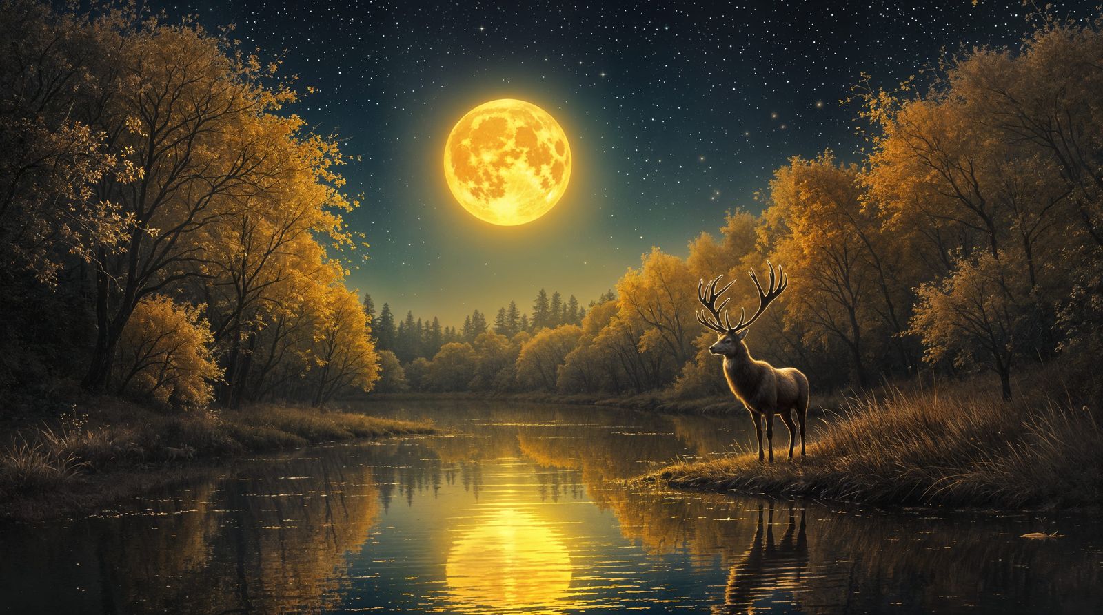 Golden Autumn Forest Dreamscape