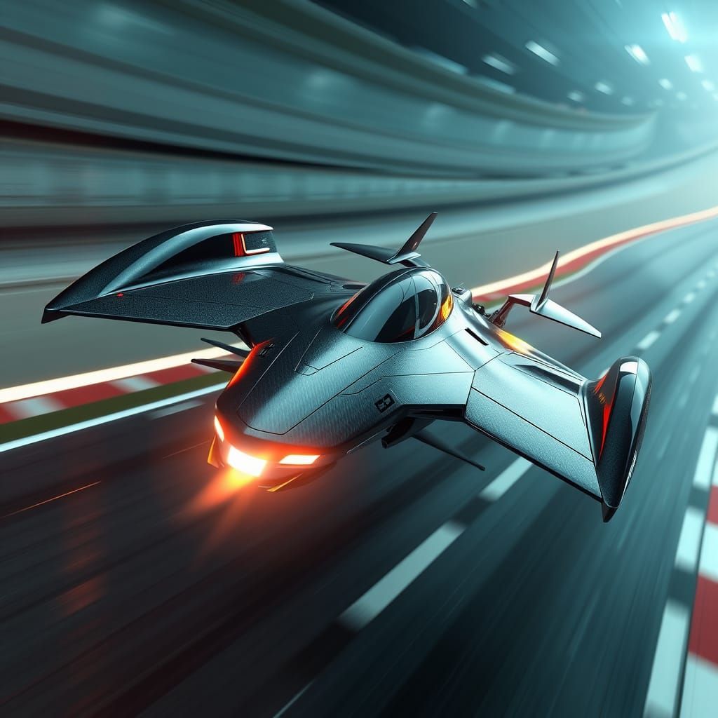 Futuristic F1 Racing Drone in Motion