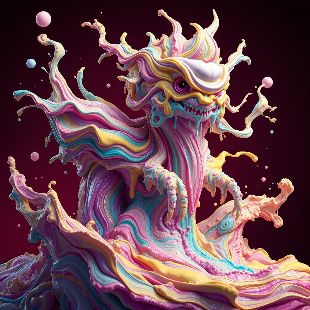 Vibrant Ice Cream Dragon