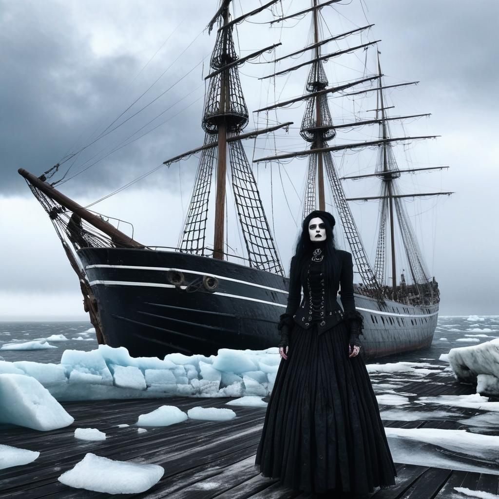 Gothic Model with Decaying Ships on Frozen Sea
