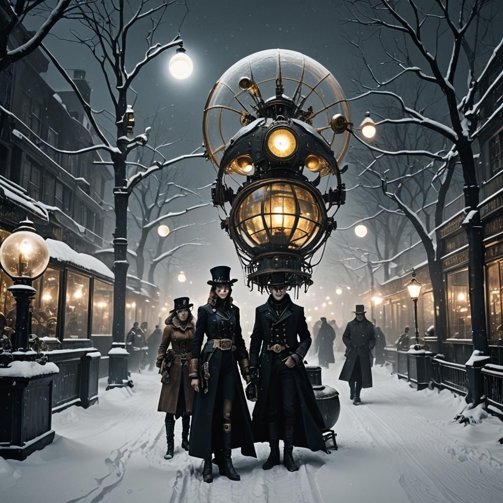 Steampunk Elves and Demons in Surreal Landscape