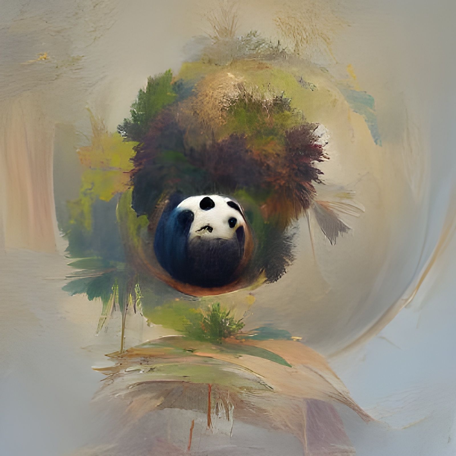 Spherical Panda Portrait: AI Generated Image
