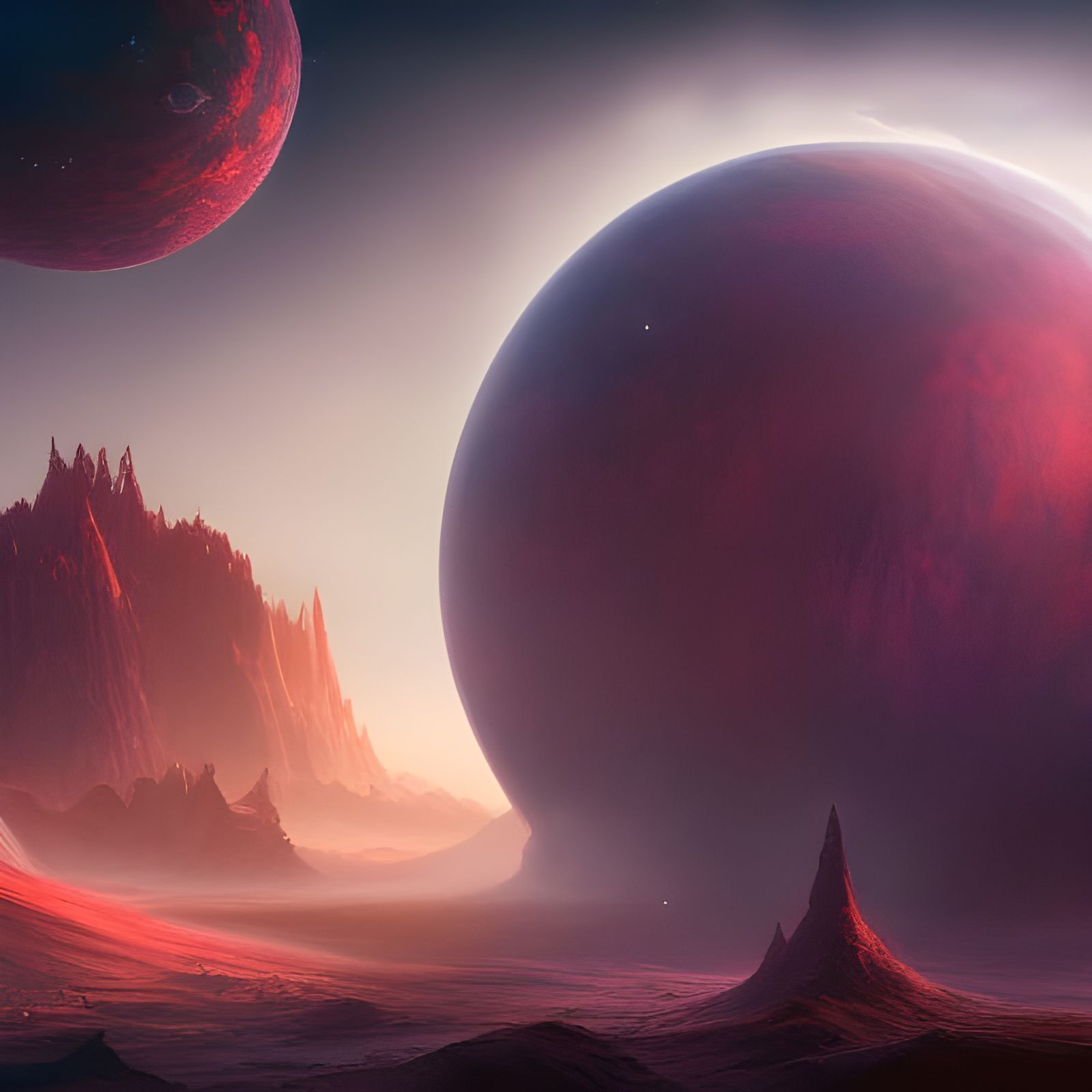 Planets and Spheres in the Universe: Detailed Matte Painting