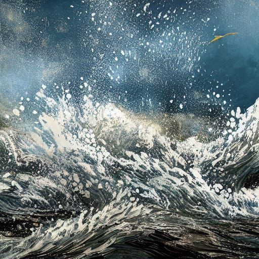 Drowning Teacher in Sea Whirlpool: Cinematic Digital Art