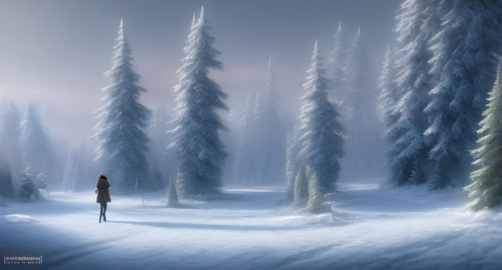 Detailed Winter Forest Landscape in Hyper-Realism
