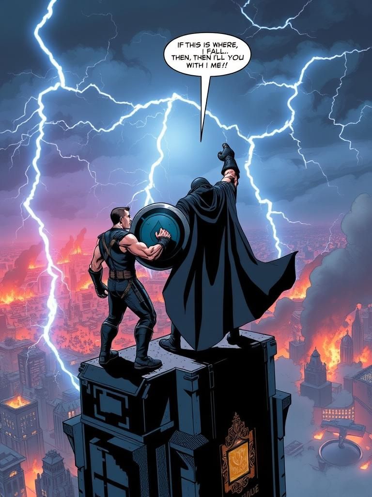 Epic Comic Book Cover: Hero's Last Stand