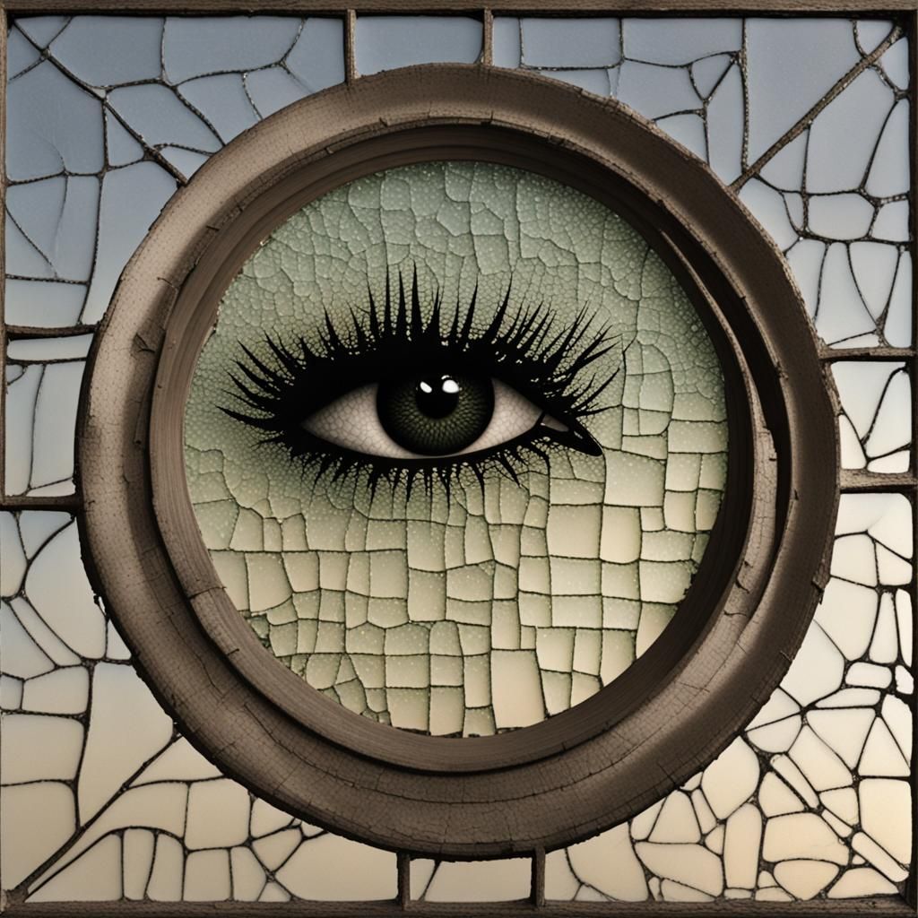 Dada Art Fractured Through Cracked Glass