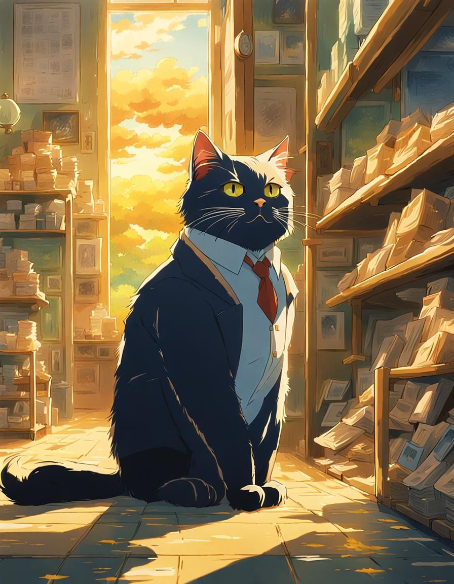 Anime Cat Fusion: Trump as Ghibli Character