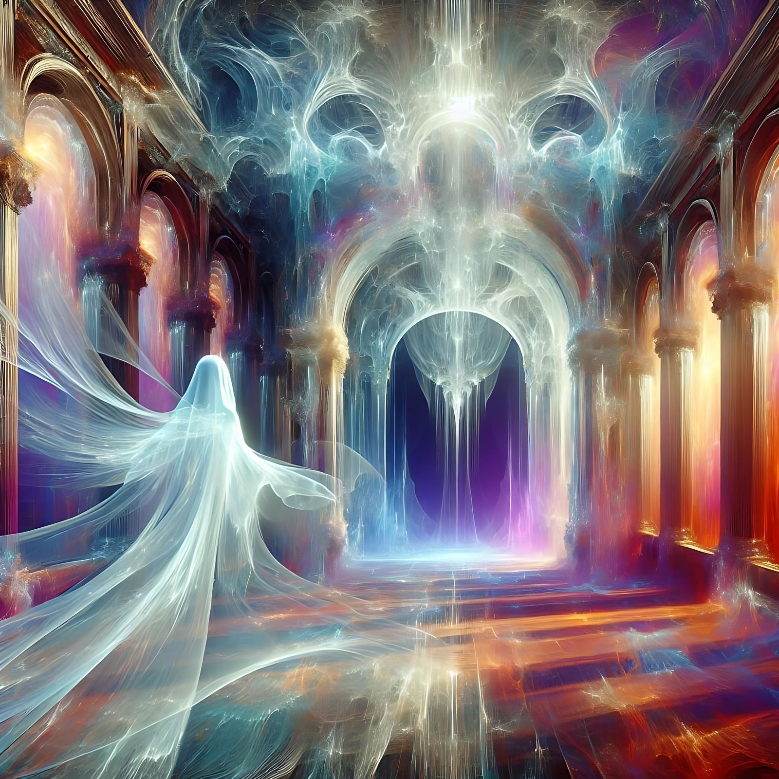 Ethereal Gates of Heaven Opening: Impressionistic Scene