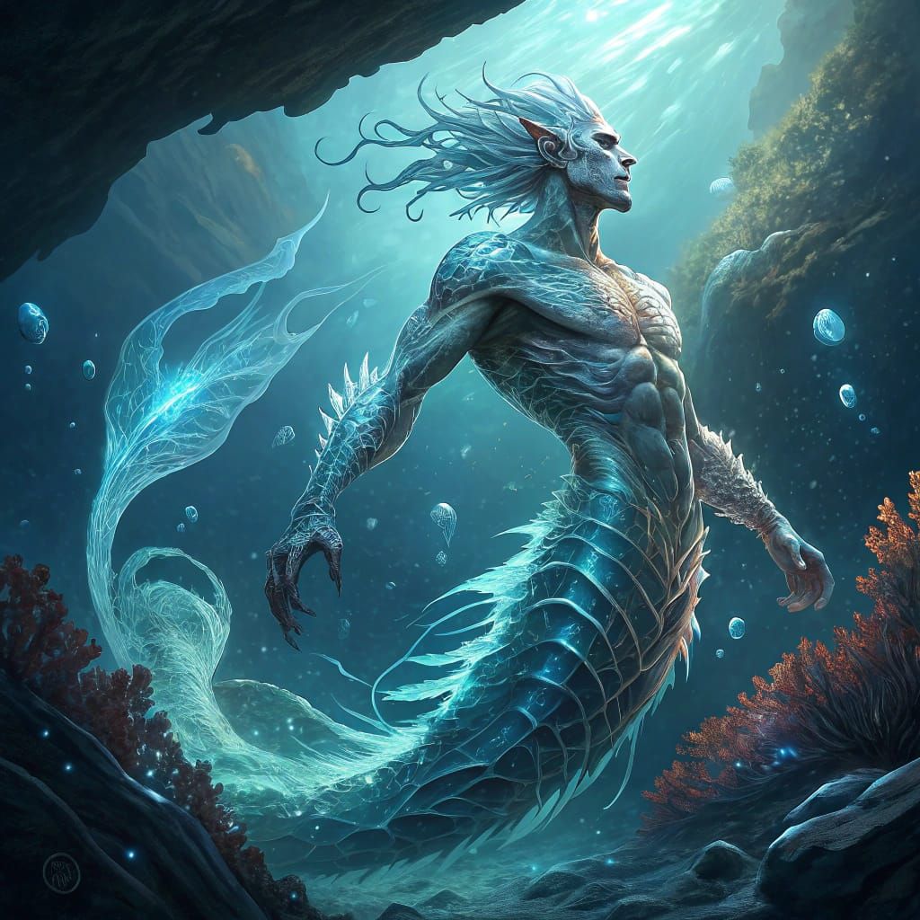 Majestic Water Sculpture Rises from Subterranean Ocean Depth...