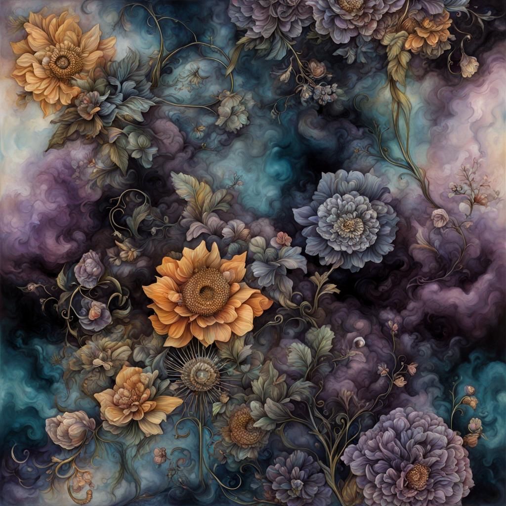 Ethereal Fantasy Catalyst in Encaustic Style