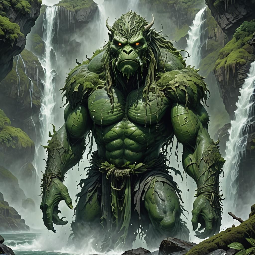 Menacing Kappa Spirit with Cursed Bell, Hyperrealistic Portr...