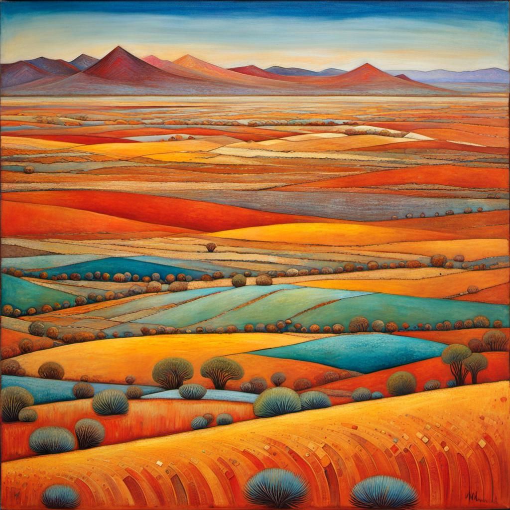 Namib Desert Encaustic Painting with Impasto Details