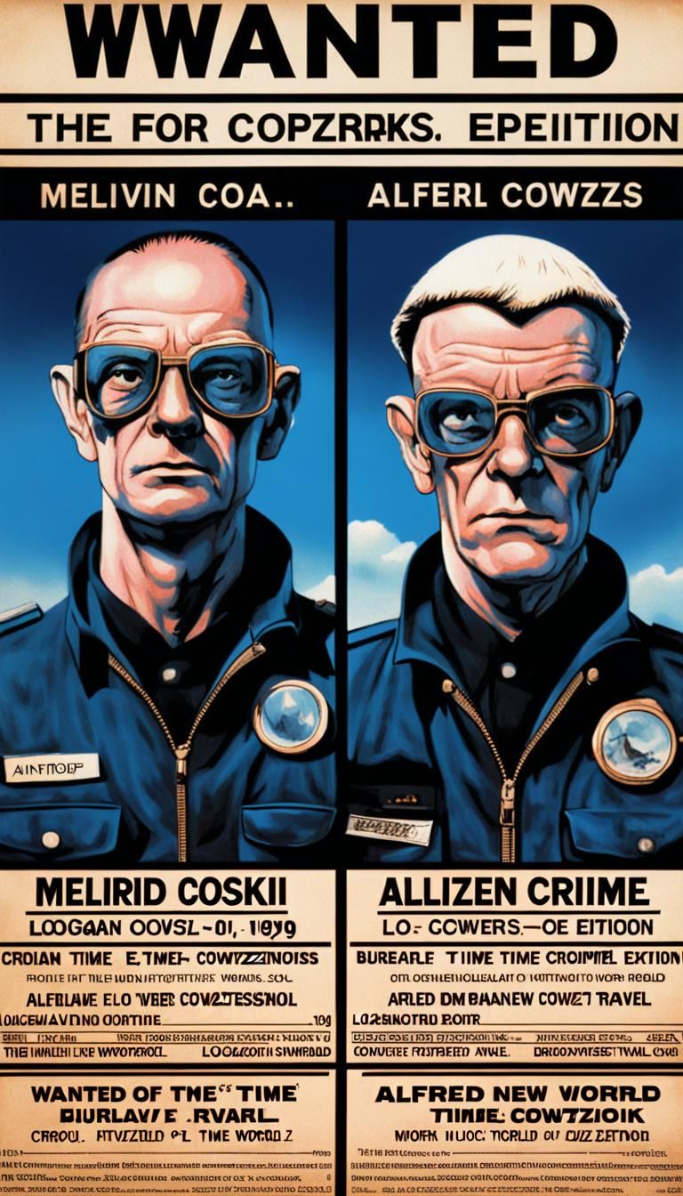 Retro-Futuristic Wanted Poster in a Peter Max Style