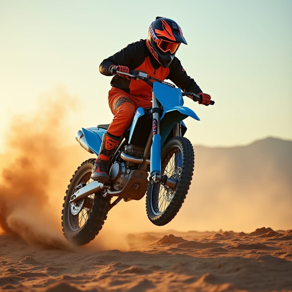 Motocross Rider Soars Through the Air in a High-Energy Scene