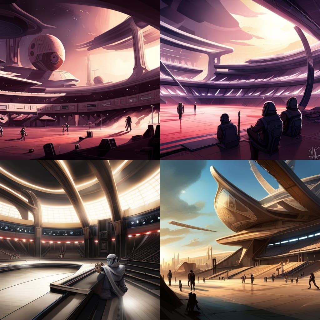 Sci-Fi Sports Arena in Star Wars Concept Art
