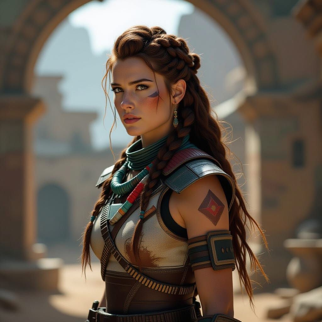 Aloy from Horizon Zero Dawn in Cinematic Style