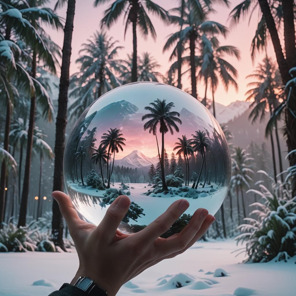 Tropical Crystal Ball: Surreal Digital Matte Painting