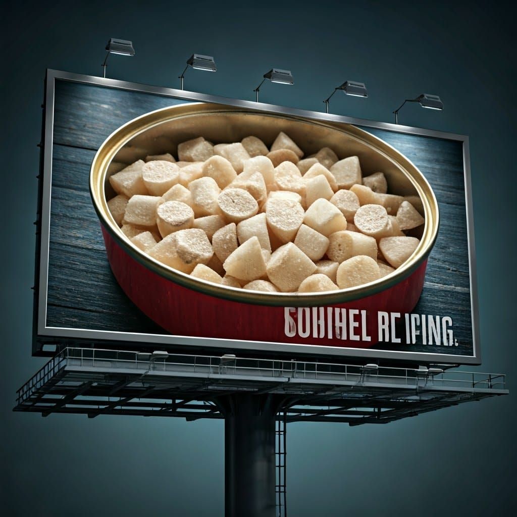 Alien Snack Billboard Advertisement in a Seedy Can