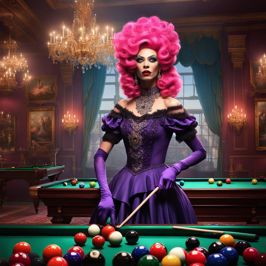 Drag Queens Play Snooker in Chiffon Wonderland