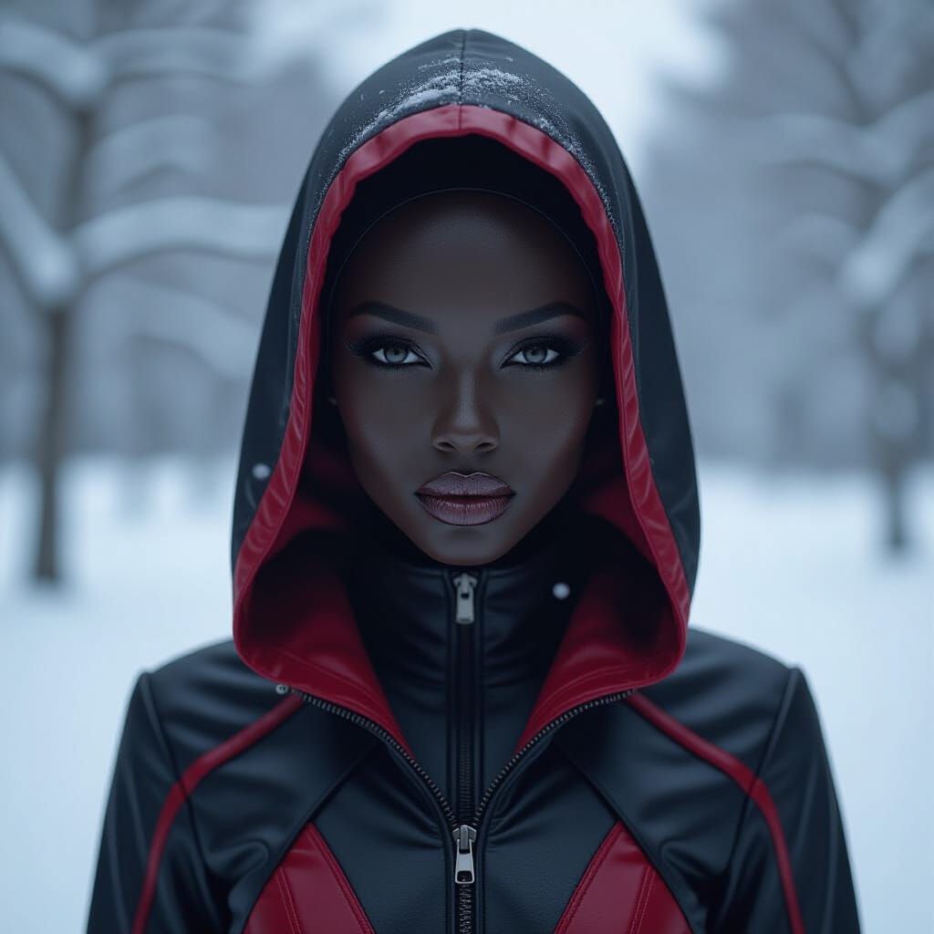 Hyperrealistic Alien Beauty in Snowy Landscape