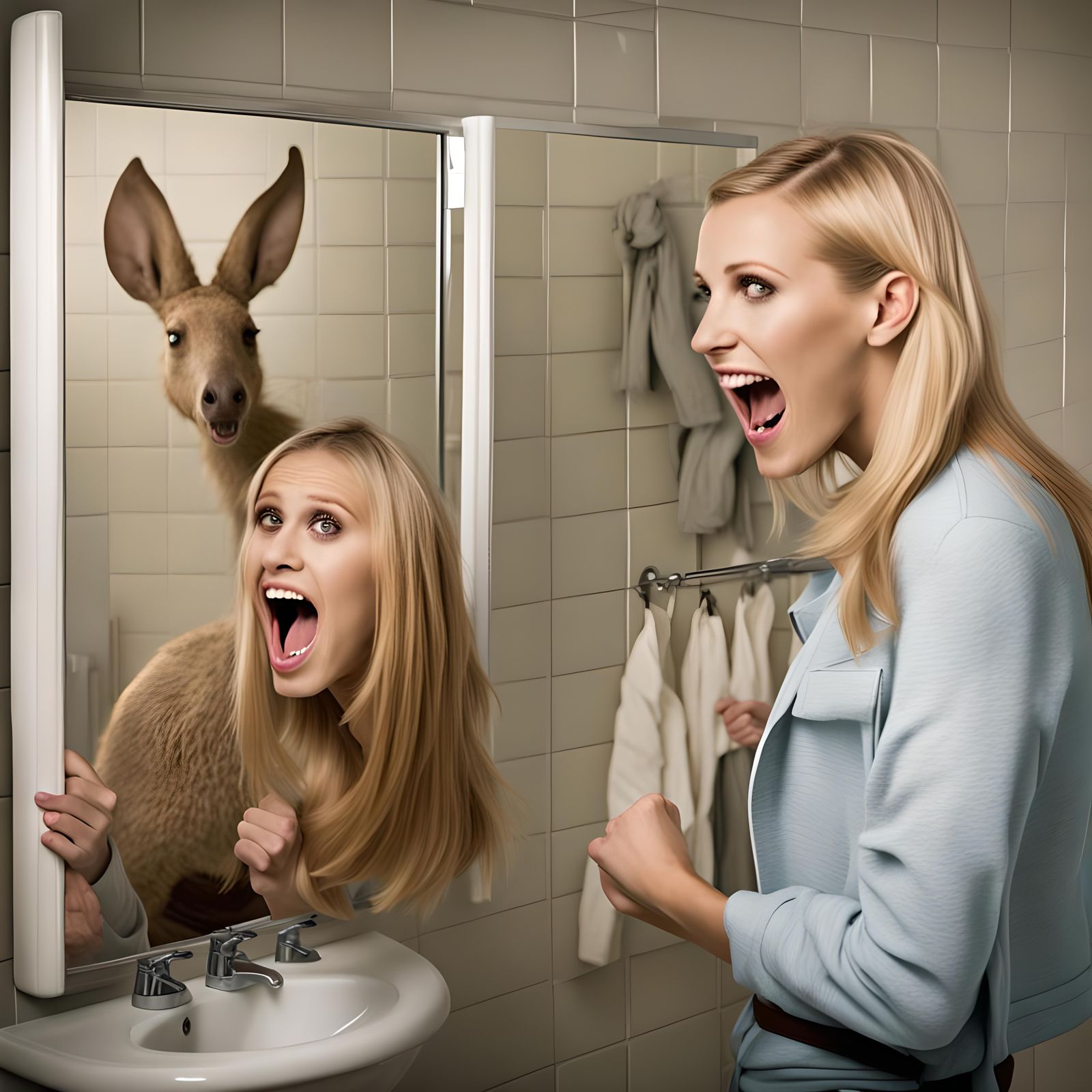 Cartoon Aardvark Blocks Girl's Closet