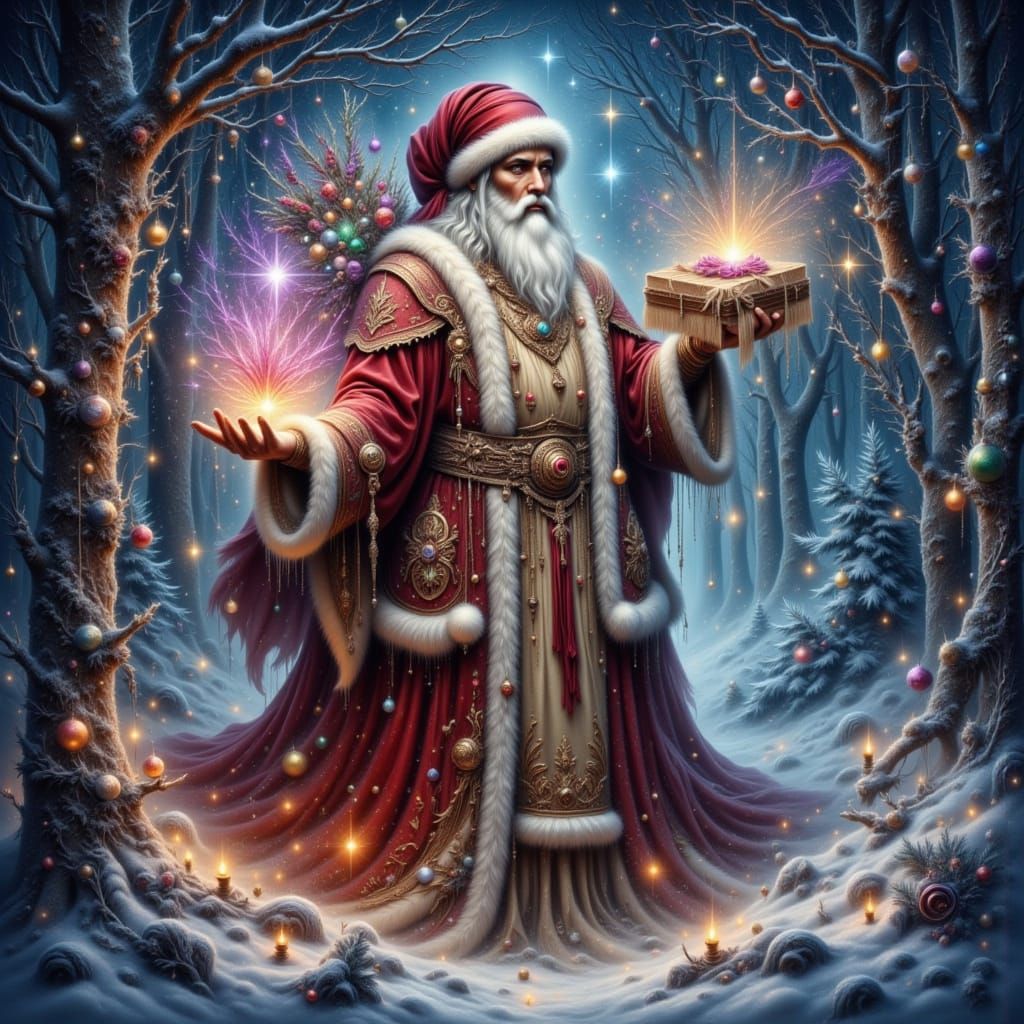 Santa Mystic God Overseeing Winter Wonderland