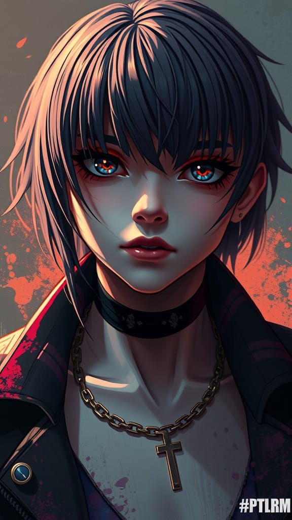 Gothic Fantasy Portrait in Triadic Colors