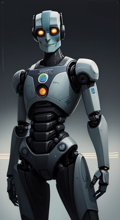 Robot Bender Portrait in Robo-Robesque Style