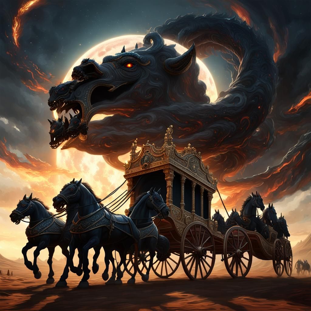 Serpent Demon's Eclipse: Dark Fantasy Concept Art