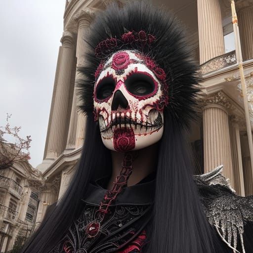 Ethereal Punk Beauty in Cherry Blossom Twilight