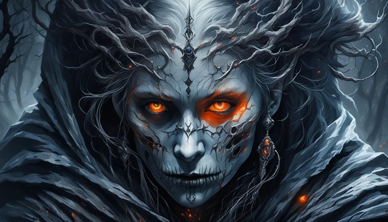 Ethereal Dark Fantasy Portrait in Gothic Horror Style