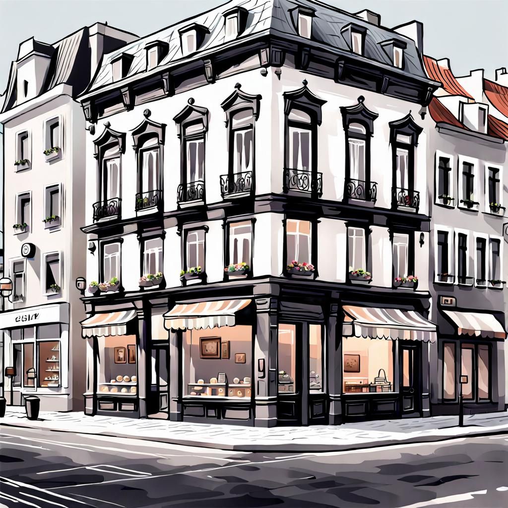 European City Streets in Soft Gray and Black Tones