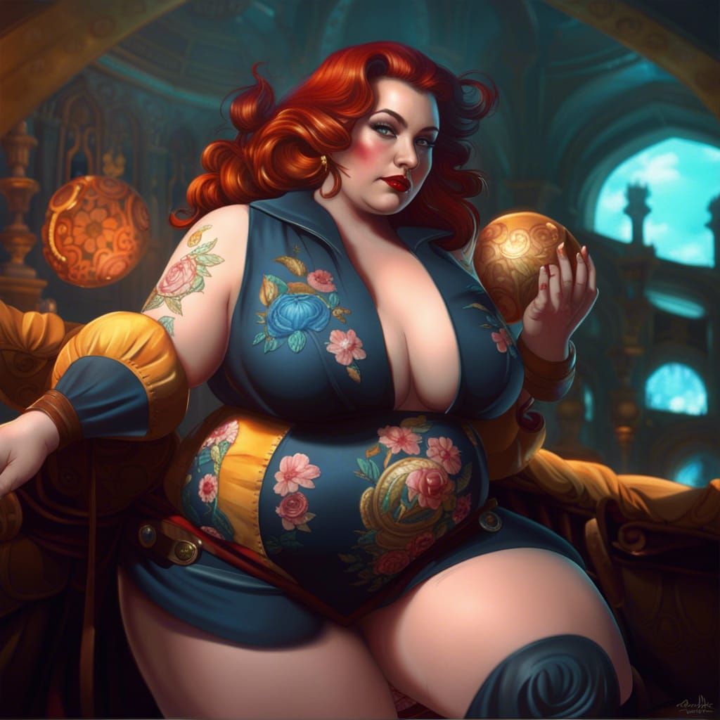 Goddess Pinup Girl in Detailed Matte Painting