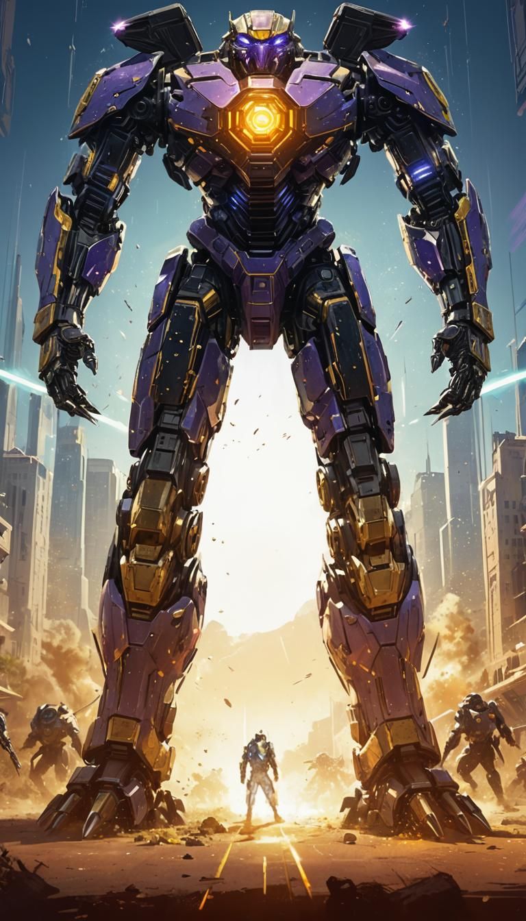 Sci-Fi Mech vs Giant Honey Badger Concept Art