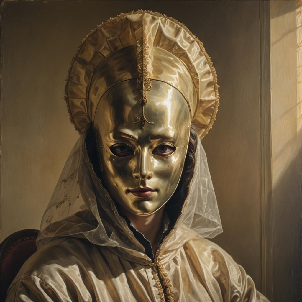 Man in Mask, Pietro Longhi Style Photorealism