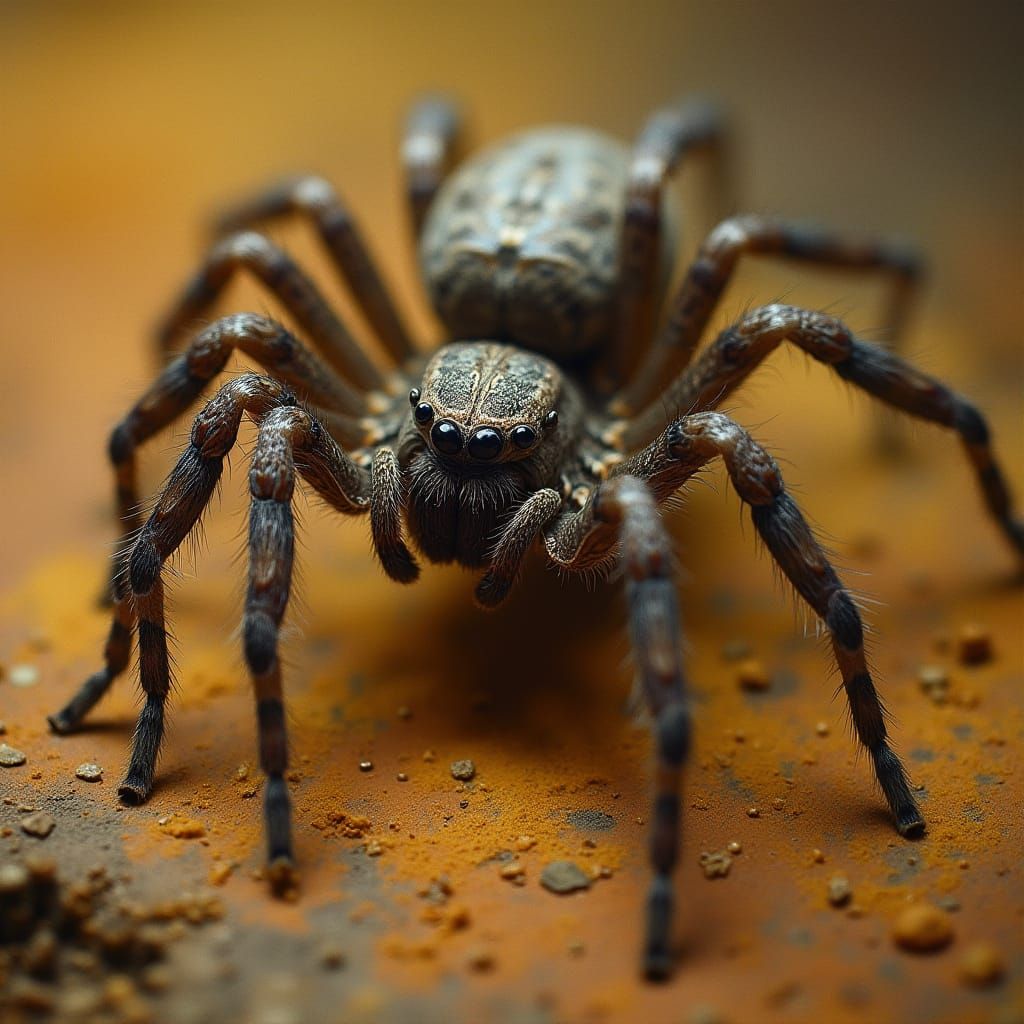 Intricate Spider Portrait in Earthy, Dreamlike Hues