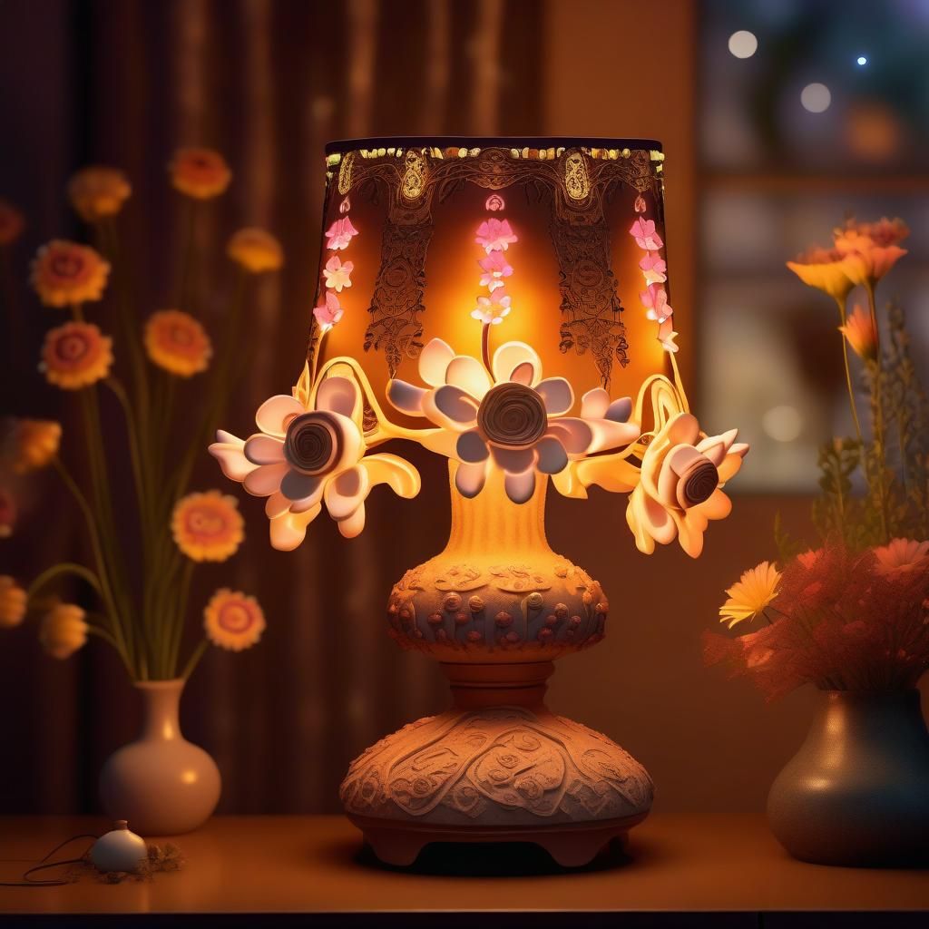 Magical Flower Lamp in Fantasy Room