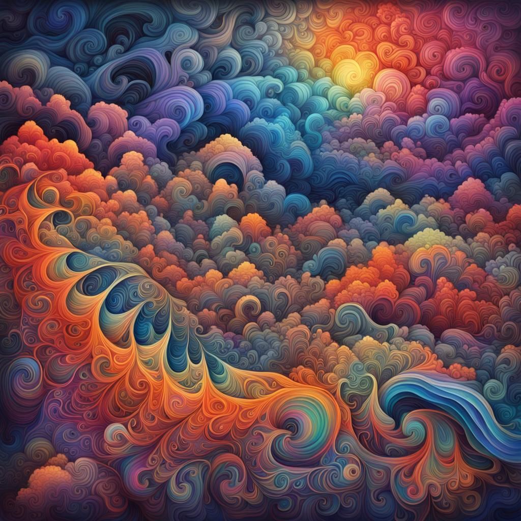 Dreamlike Astral Realm in Neo-Impressionist Style