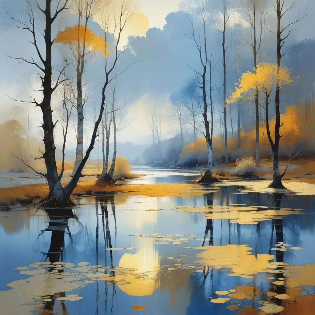 Splendid landscape ,double exposure, Vast, golden expanse