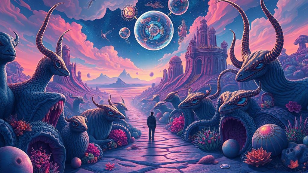 Dreamlike Journey Through Cryptomystic Realms in a Surreal F...