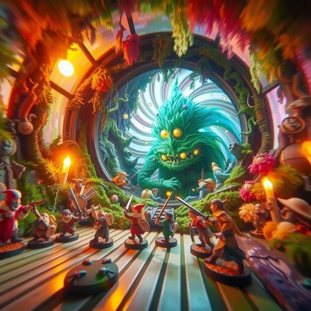 Goblins vs Dwarfs RPG Figurines in Neon Forest War