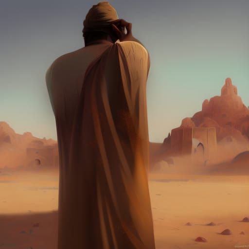 Desert Lament: An Impressionistic Arabian Scene