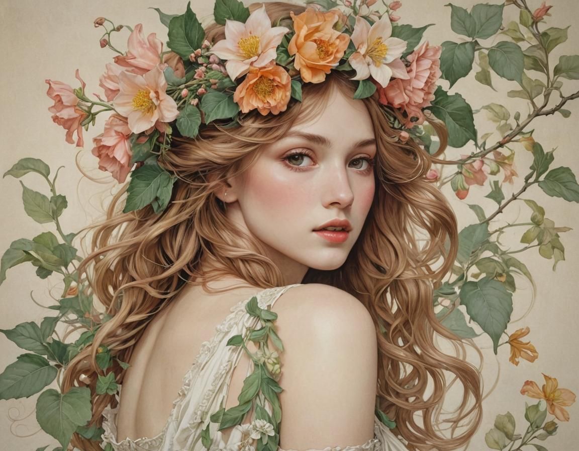 Intricate Botanical Art Illustration