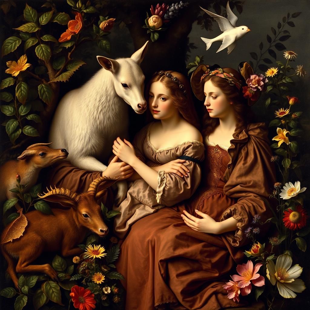 Harmonious Renaissance Scene with Humans and Animals