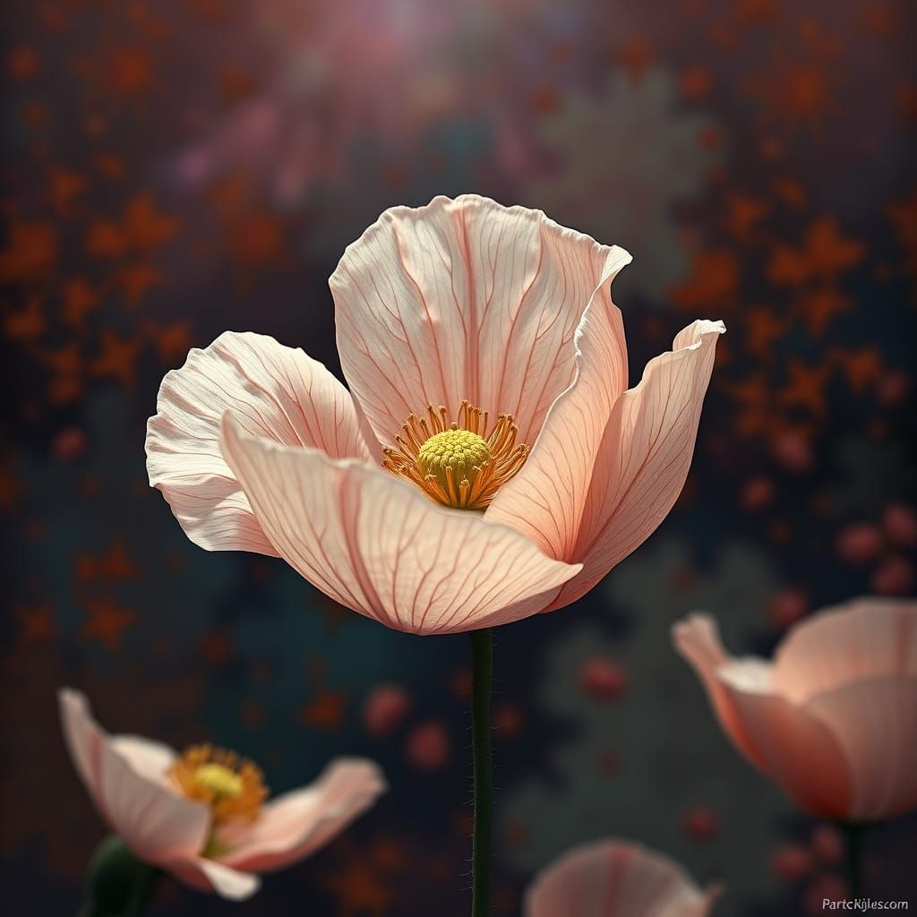 Dreamlike Poppy Blossom in Fantasy Concept Art Style
