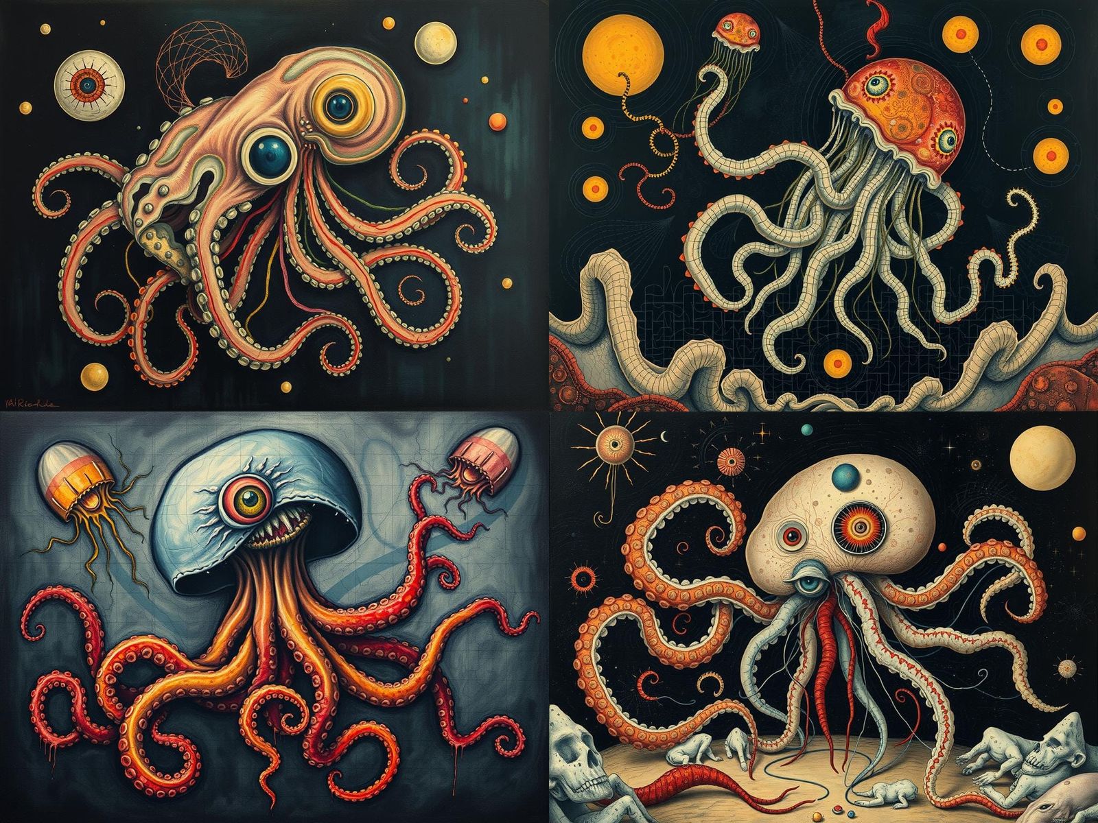 Surreal Hybrid Creature in Abstract Style