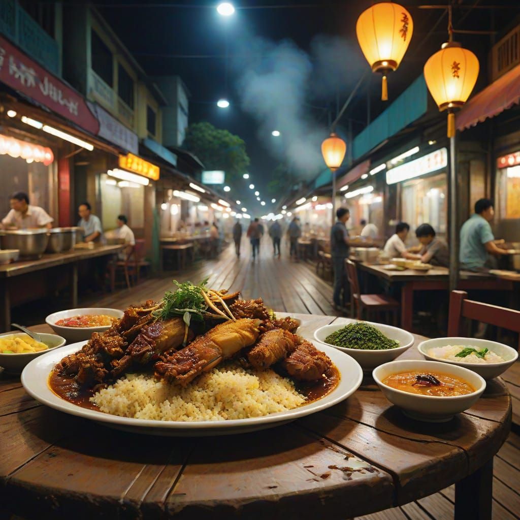 Gritty Street Food in Southeast Asia Style