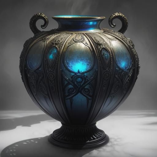 Cthulhu Glass Vase in Eerie Mountain Range